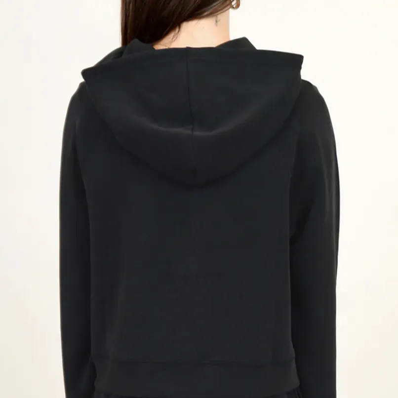 Pristine Modal Scuba Raglan Long Sleeve Hoodie | Black Ink