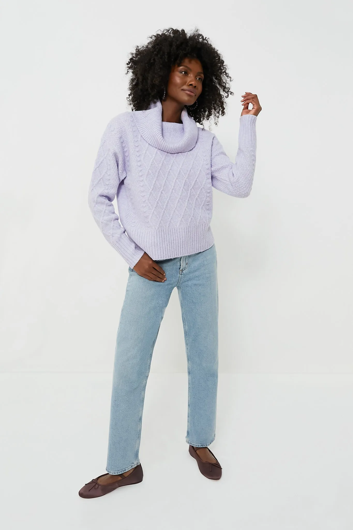 Purple Cotton Turtleneck